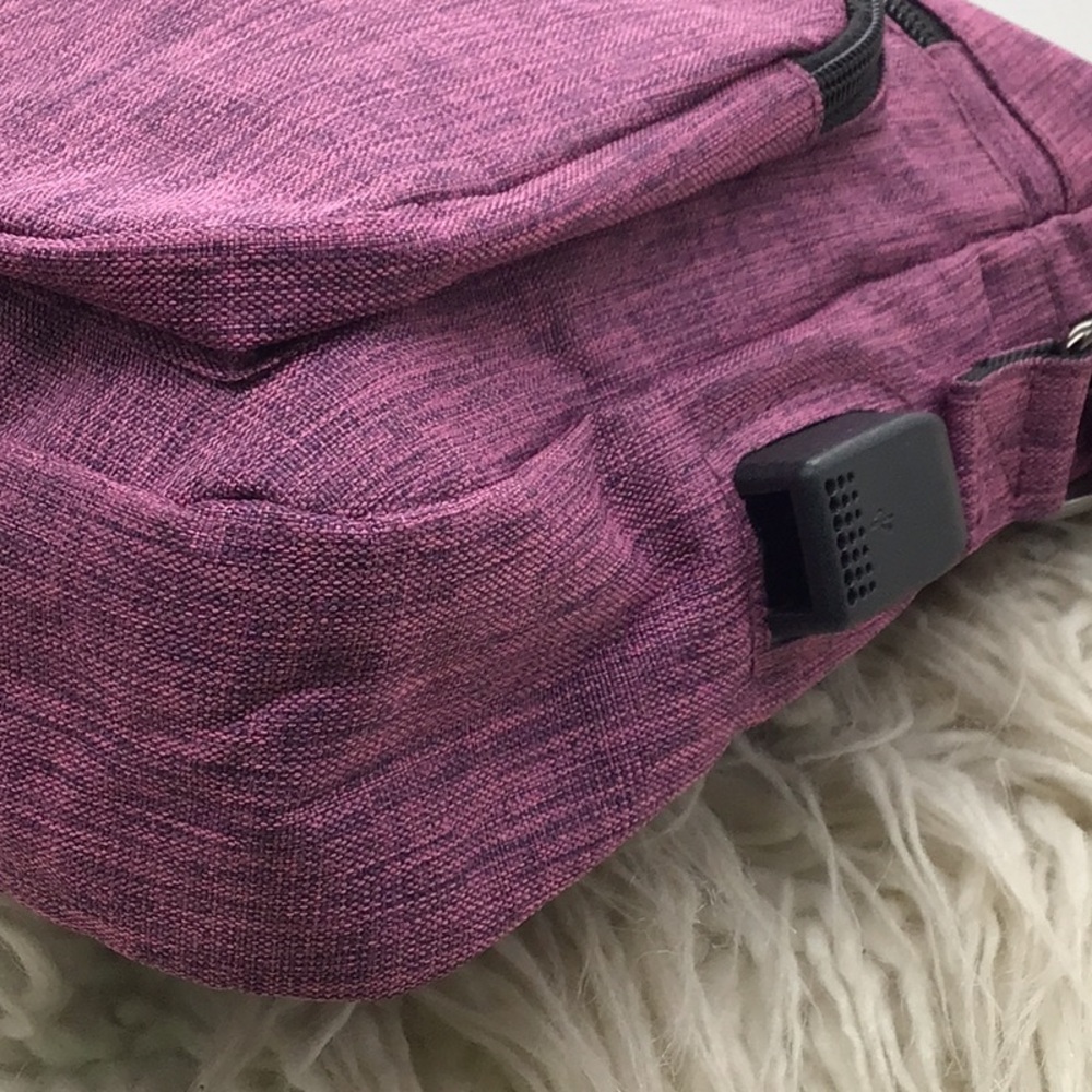 Nupouch Antitheft Purple Canvas Crossbody Bag - Picture 6 of 12